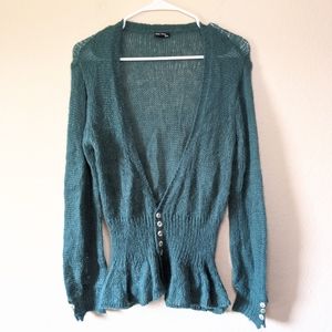 Anthropologie Wooden Ships Teal Cardigan